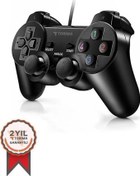 Resim Siyah Oyun Kolu Analog Usb Oyun Kolu Joystick Pc Oyun Kolu Gamepad Konsol Torima