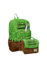 Resim Coral High Erkek Çocuklar İçin Dayanıklı İkili İlk Okul Çanta Seti - Yeşil Kahverengi Craft Çok Renkli 