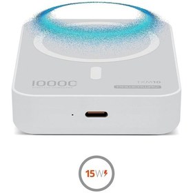 Resim 15w Samsung Galaxy S9+ Plus İleuyumlu Magsafe Destekli Beyaz Powerbank- Stand 10000mah Txm10 BEYAZ 