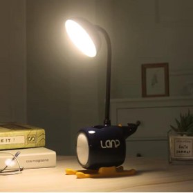 Resim Coverzone Kalemlikli Helikopter Tasarımlı Karikatür Masa Lambası Dekoratif Hediyelik Çocuk Odası Süs 