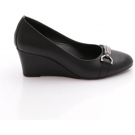 Resim Dgn 25327 Kadin Demir Tokali Dolgu Taban Ayakkabi Siyah 