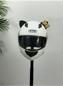 Resim Motor & Motosiklet Gold Fiyonklu Siyah Kedi Kulak Kask Dış Aksesuarı Diğer 