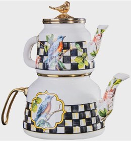 Resim Miss Betty Paradise Prdcyd-9381-1 2.65 L Damalı Emaye Çaydanlık 