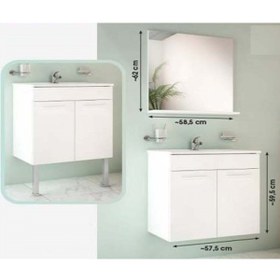 Resim SELENA Aynalı Lavabolu Banyo Dolabı 