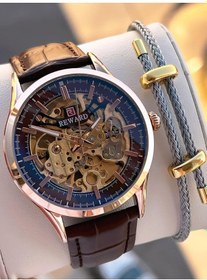 Resim Reward İtalyan Bileklik Hediyeli Deri Kordon Otomatik Mekanizma 5 Atm Erkek Kol Saati W.142270.4 Rose Gold 