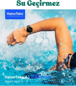 Resim BellaThec Haino Teko-6 AMOLED Ekranlı Su Geçirmez Akıllı Saat El Feneri Özellikli 3 Kayış 