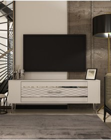 Resim Retrolp2ct Tv Sehpası Beyaz-gümüş 