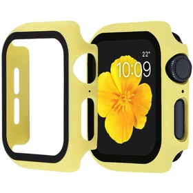 Resim Apple Watch 44 Mm Uyumlu Kasa Ve Ekran Koruyucu Sert Silikon Renkli 360 Tam Koruma Gard 01 Sarı 