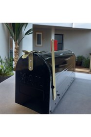 Resim LUCKYHOMES Özel Üretim Galvaniz Amerikan Tarzı Posta Kutusu,Mail Kutusu Siyah 50X15X21 