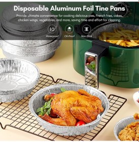 Resim Mufunye Alüminyum Folyo Fırın Tepsisi, Yağsız Pişirme, Isı Dayanıklı, 7 İnç Derin, 50 Adet, Hava Fritözü Ve Fırın Uyumlu Çok Renkli 