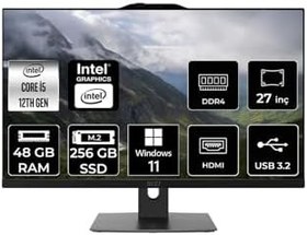 Resim MSI Modern AM272P i5 1235U 48GB 256GB SSD 27" FHD W11H All In One Bilgisayar & PER4 Bellek 