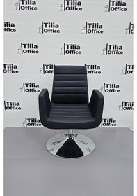 Resim Maria Bekleme Kesim Çalışma Koltuğu Siyah Tepsi Ayak Siyah 