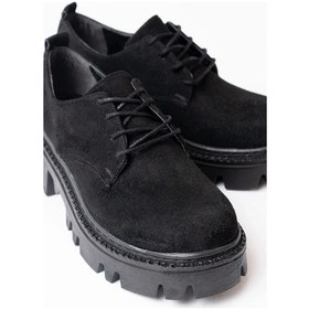 Resim İdimilla 868-754 Siyah Süet Bağcıklı Günlük Yüksek Tabanlı Loafer Ayakkabı Çok Renkli 