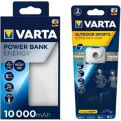 Resim Varta 10000 Mah Powerbank + Şarjlı Kafa Lambası - Beyaz 