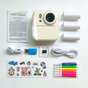 Resim Taşınabilir Mini Yazıcı Paketi, 3 Rulo Termal Kağıt, 32GB TF Kart, Kart Okuyucu, 6 Renkli Kalem, Askı, 2.4 İnç Büyük Ekran, Fotoğraf Baskı ve Müzik Çalma Fonksiyonları ile, DYI Fotoğraflar Yapılabilir, Seyahat için Uygun, Aile ve Arkadaşlar için İyi Bir Hediye 