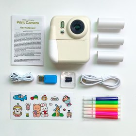 Resim Taşınabilir Mini Yazıcı Paketi, 3 Rulo Termal Kağıt, 32GB TF Kart, Kart Okuyucu, 6 Renkli Kalem, Askı, 2.4 İnç Büyük Ekran, Fotoğraf Baskı ve Müzik Çalma Fonksiyonları ile, DYI Fotoğraflar Yapılabilir, Seyahat için Uygun, Aile ve Arkadaşlar için İyi Bir Hediye 