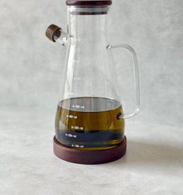 Resim Dekorzdükkan Akasya Vakum Kapaklı ve Akasya Standlı Yağdanlık (900ml) 