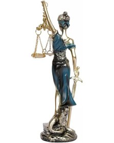 Resim Themis Adalet Kadını Terazisi Heykeli Mavi Gold 24cm 