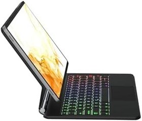 Resim Fuchsia Galaxy X710 Tab S9 Uyumlu 11 inç Ledli Klavyeli Magnetik Tablet Kılıfı 