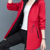 Resim Kadınlar İçin Çift Taraflı Şapkalı Ceket - Tam Fermuarlı Ön Kapatma, Full-Fermuar ve Cepli Yaka, Şapkali Kemerli Bel, Kadınlar İçin Ceketler,Kadınlar İçin Ceket 