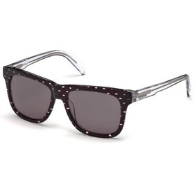 Resim Diesel Unisex Siyah-Füme Organik (UV) Cam Selüloz Asetat (Selüloid) Kapalı Çerçeve Dikdörtgen Güneş Gözlüğ 