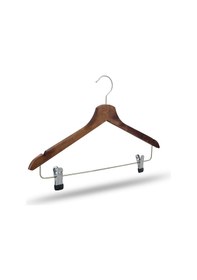 Resim Nyn Ahşap Askı Mandallı Gömlek Etek Askısı Ceviz Renk 30 Adet Kahverengi 