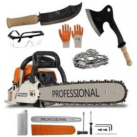 Resim Mager Benzinli Ağaç Kesme Motoru Çift Egsoz 52 Cc 