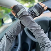 Resim Erkekler için Ekstra Büyük İnce Buz Kolluğu - Yaz Ayları İçin Rahat ve Hafif Kolluk, Nefes Alabilen File, Spor Salonu, Yürüyüş, Sürüş İçin Uygun - Siyah, Yürüyüş Ekipmanı, Şık Tasarım, Esnek Malzeme 