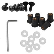 Resim Trendooze Vida Takımı Suntek Somunları Siyah Montaj Fairing Civata Cam Cam 5mm Wn Siyah 