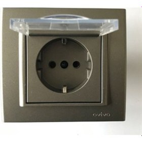 Resim Ovivo Mina Antrasit Kapaklı Topralı Priz Çerçeveli 
