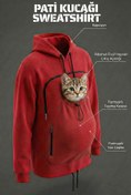 Resim Petolojim Pati Kucağı Sweatshirt (Kanguru Keseli Kedi-Köpek Taşıma Kıyafeti) S/M Beden Oversize 