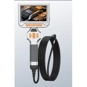 Resim Ancel Çift Kameralı 360° Dönebilen Endoskop Kamera | 5'' Ekran, Otomatik Odaklama, Led'li 6 mm Kamera, Sd Kayıt 