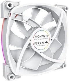 Resim Montech AX 140 ARGB Fan - 1600PWM, Üst Düzey Dayanıklılık, Sessiz Performans ve Çarpıcı ARGB Tasarımı (140 mm, Beyaz) 