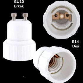 Resim Duy Dönüştürücü GU10 Erkek / E14 Dişi Ampul Çevirici Adaptör LED Lamba Soket 