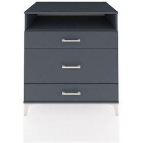 Resim Kronos Şifonyer Tek Raflı 3 Çekmeceli 88x59x96 Antrasit-antrasit Antrasit 