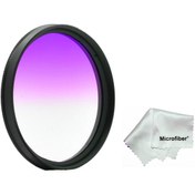 Resim 62Mm Lensler için Gradual Degrade Kademeli Mor Purple Filtre 