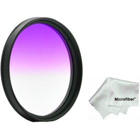 Resim 62Mm Lensler için Gradual Degrade Kademeli Mor Purple Filtre 