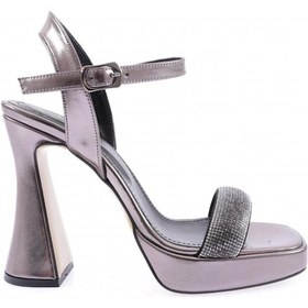 Resim Dgn 3588-23y Kadin Kristal Taşli Bantli Kalin Topuklu Sandalet 3588-2271-R13773 Platin 