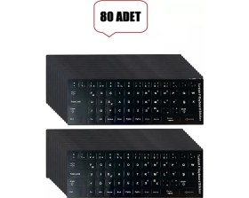 Resim Derwell 80 Adet Türkçe F Klavye Etiketi Laptop Pc Sticker Kaliteli Pvckeyboard Sticker Pvc Harf Çıkartmaları 