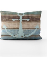 Resim Paradero Turkuaz Çıpa Yastık Kılıfı 