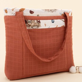 Resim Bebek Bakım Çantası - Koyu Kiremit Muslin - Harry 