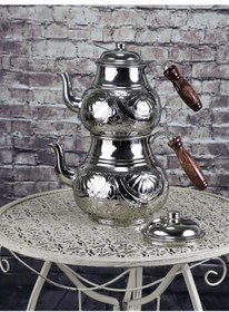 Resim 1 Mm İşleme Kalın Bakır Aile Boyu İşlemeli Bakır Çaydanlık Bakır 