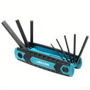 Resim LIBRATON Allen Çift Anahtarı Seti, Krom Vanadyum Çeliği, Katlanabilir 8'si 1 Metric & 9'su 1 SAE, Kompakt Çok Boyutlu Taşınabilir Hex Anahtarları Ev Onarımı & Genel Kullanım için 