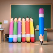 Resim Büyük Boy 29 İnç Şişme Kalem ve 1, 1M Şişme Fırça - Klasik Tarz, PVC Malzeme, Kapalı Alan Şişme Nozulu, Parti Süslemeleri, Sınıf ve Ev Dekorasyonu, Parti Süslemeleri | Eğlenceli Tasarım | Dayanıklı Plastik, Şişme Süslemeler Cadılar Bayramı Süslemeleri, Noel Süslemeleri 