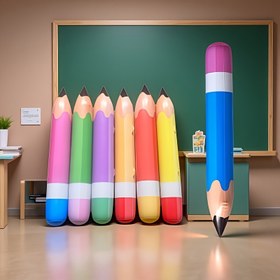 Resim Büyük Boy 29 İnç Şişme Kalem ve 1, 1M Şişme Fırça - Klasik Tarz, PVC Malzeme, Kapalı Alan Şişme Nozulu, Parti Süslemeleri, Sınıf ve Ev Dekorasyonu, Parti Süslemeleri | Eğlenceli Tasarım | Dayanıklı Plastik, Şişme Süslemeler Cadılar Bayramı Süslemeleri, Noel Süslemeleri 