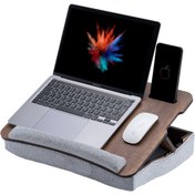 Resim Vigo Wood Ls031 Minderli Eğim Ayarlanabilir 13" Ve 15.6" Laptop Sehpası Taşınabilir Telefon Bölmeli Masa 