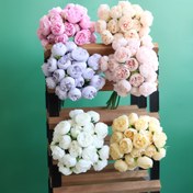 Resim 27 Yapay Çay Gülü Buketi - Pembe, Şeftali, Beyaz, Sarı ve Mor Çiçek Düzenlemesi Düğünler, Ev Dekoru, Fotoğrafçılık, Hediyeler (Noel, Sevgililer Günü, Şükran Günü, Yıldönümleri), Düğün Süsleri, Fotoğrafçılık Aksesuarı, Zarif Sunum, Dayanıklı Kumaş Gülü 