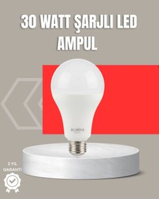 Resim 30w Şarjlı Led Ampul E27 Duy %80 Enerji Tasarruflu Nrzsnt - 50 Soğuk Beyaz 