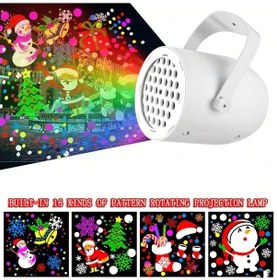 Resim Sunshine022 Beyaz Noel Işığı Projeksiyon Led Sahne Aydınlatma Usb Dekor Parti 