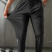 Resim Erkek Yüksek Esneklik Fitness Pantolonu - 3 Renk, Çabuk Kuruyan, Rahat Antrenman Pantolonu Bağcıklı Bel ve Cepli 